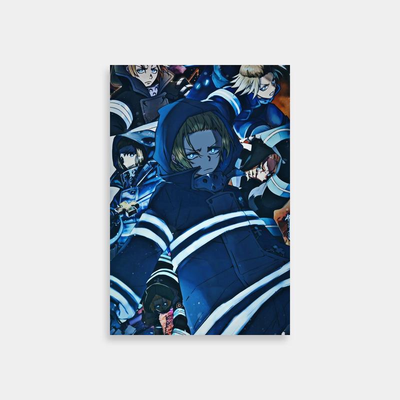 Fire Force Anime Poster - Arthur Boyle & Characters Collage