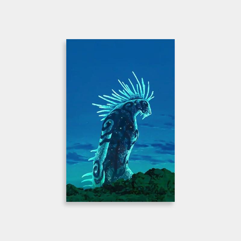 Princess Mononoke Ashitaka Creature Poster - Rocky Hill Scene