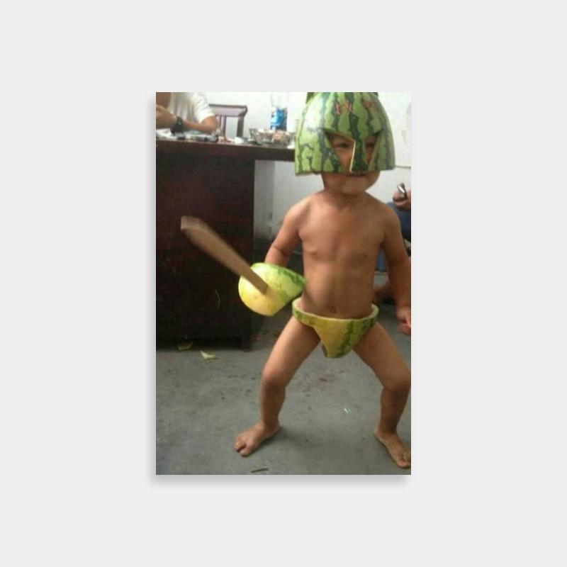 Samurai Champloo Funny Poster - Boy in Watermelon Hat with Banana