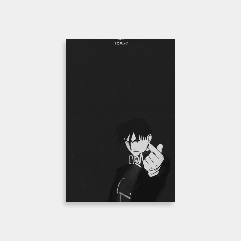 Roy Mustang Fullmetal Alchemist Black & White Poster