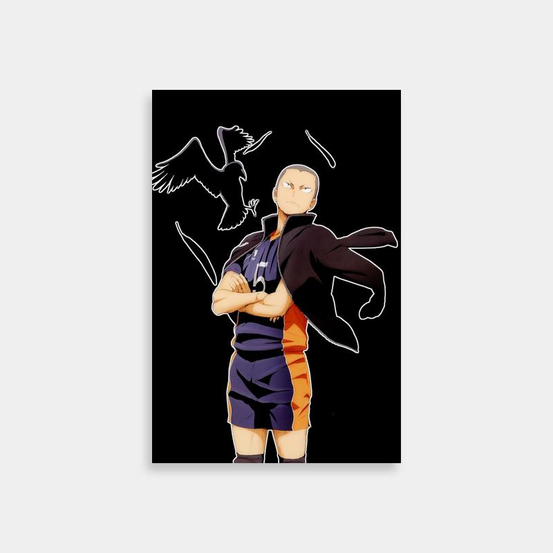 Tanaka Ryuunosuke Haikyuu Character Poster - Eagle Background