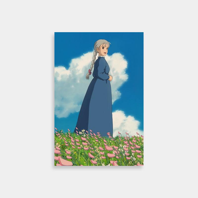 Sophie Hatter Howl's Moving Castle Flower Field Print - Ghibli Landscape Art