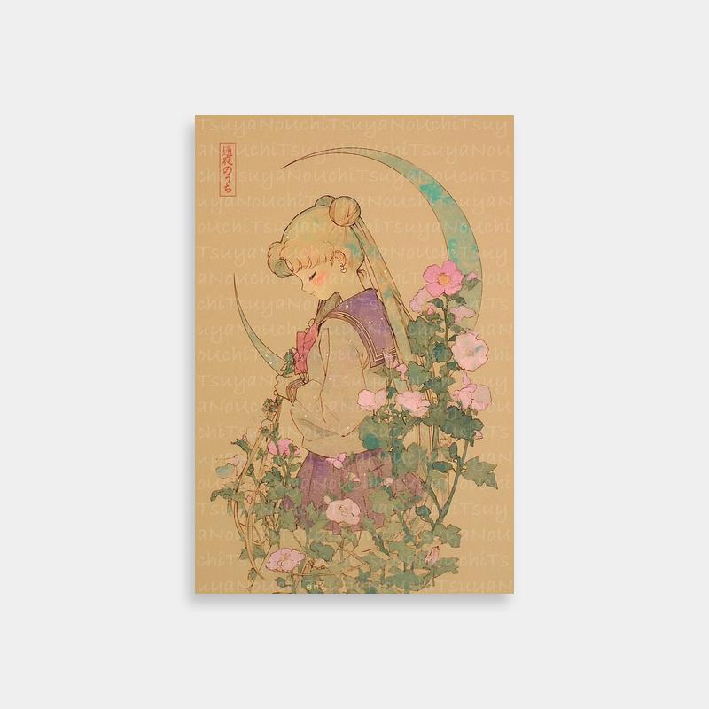 Ukiyo-e Usagi Tsukino Sailor Moon Poster - Moon Tattoo Inspiration