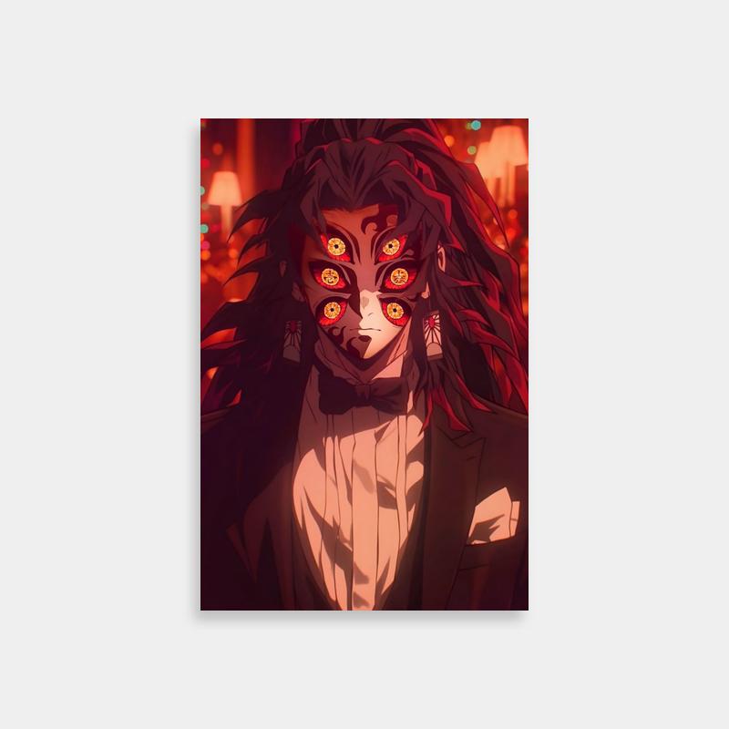 Kokushibo Demon Slayer Wall Art - Red-Eyed Anime Character