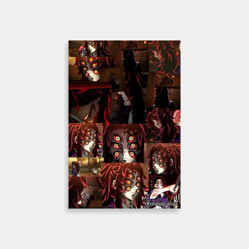 Kokushibo Demon Slayer Multi-Image Poster - Red-Haired Character Art