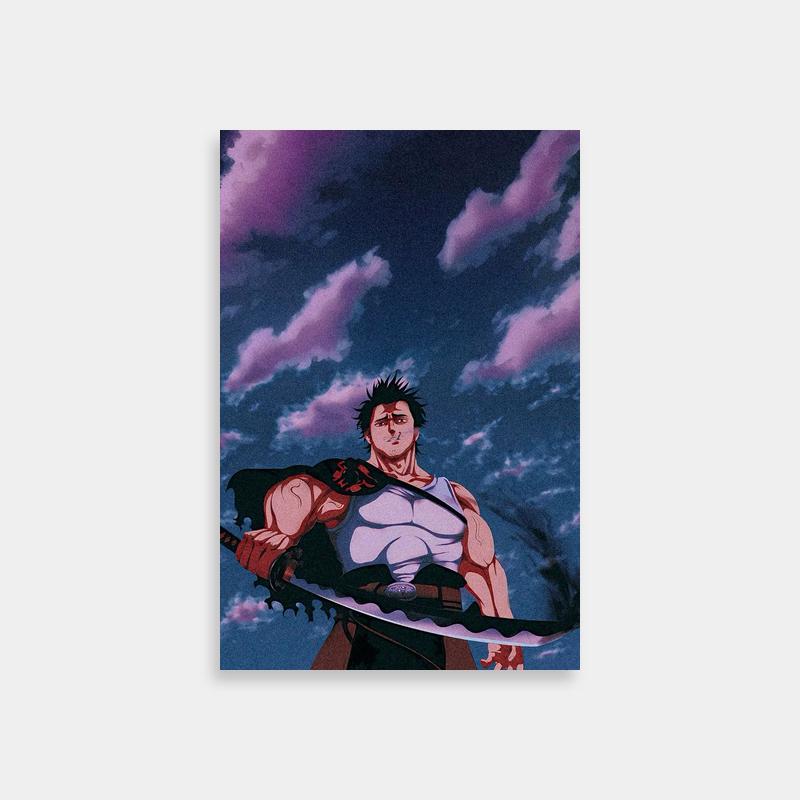 Yami Sukehiro Black Clover Anime Poster - Flying with Dual Swords