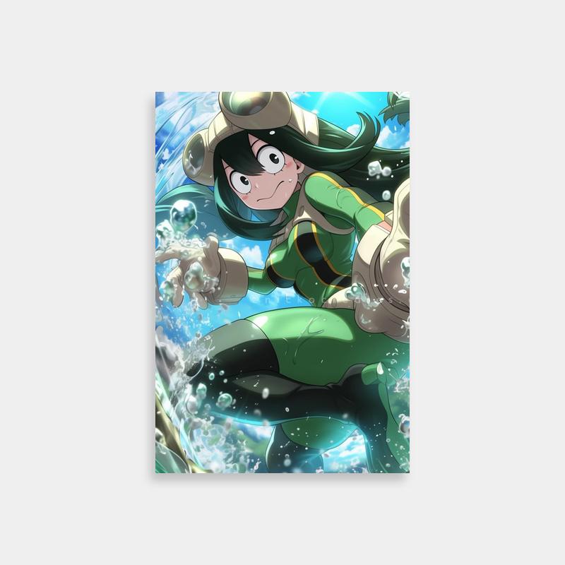 Tsuyu Asui My Hero Academia Poster - Anime Character Floating in Water