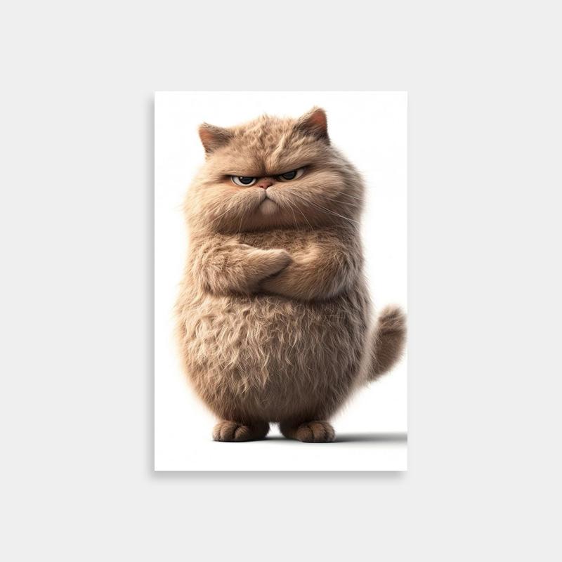 Samurai Champloo Angry Cat Poster - Standing with Crossed Arms