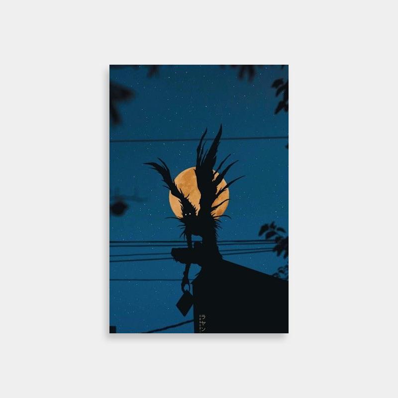 Ryuk Death Note Scarecrow Silhouette Poster - Full Moon Art