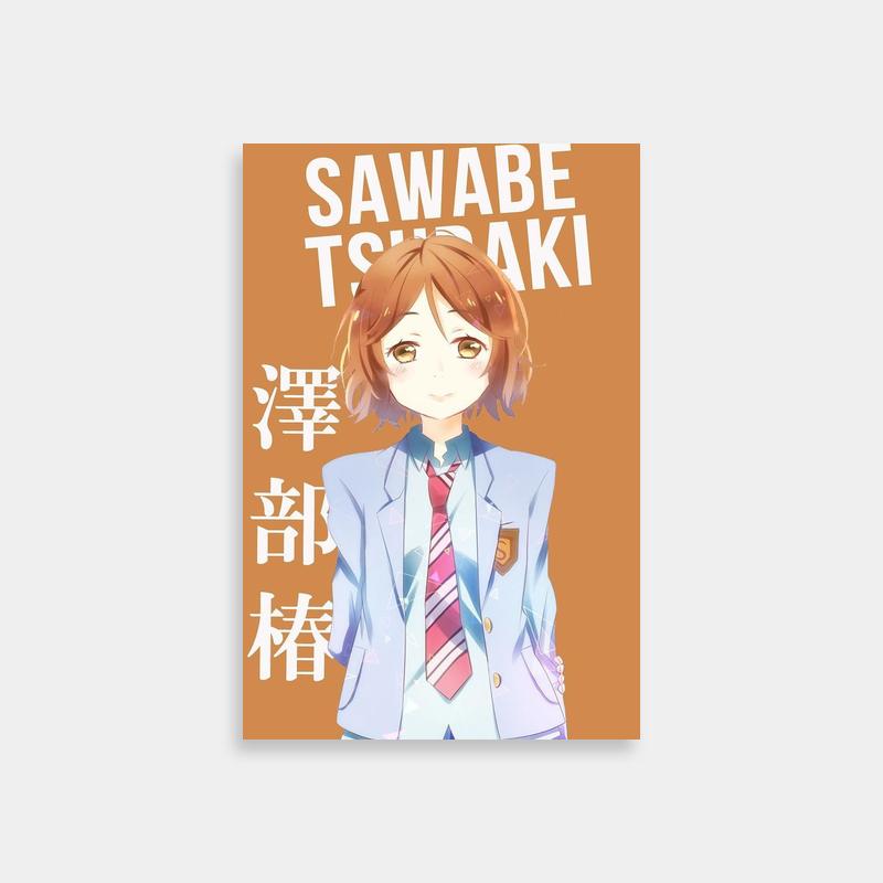 Tsubaki Sawabe Your Lie in April Anime Poster - Suit & Tie Art