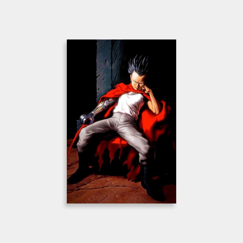 Akira Tetsuo Character on Red Chair Poster - Anime Decor