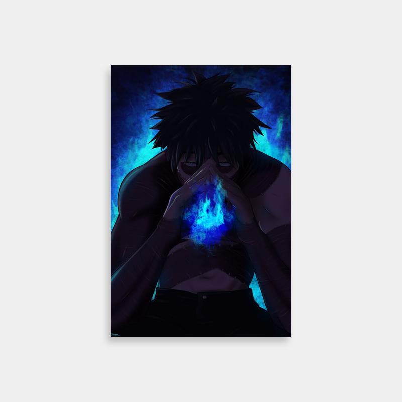 Dabi My Hero Academia Flame Poster - Blue Fire Background
