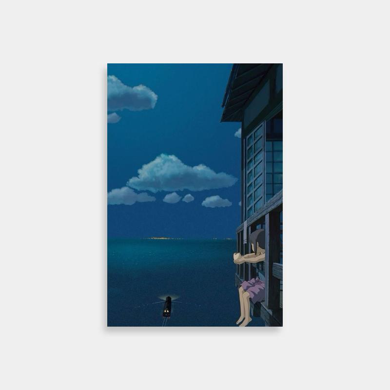 Spirited Away Ocean View Poster - Haku Balcony Scene Art