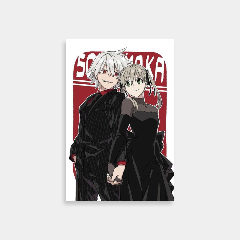 Maka Albarn Soul Eater Wall Art - Anime Duo in Front of Red Somaka Sign