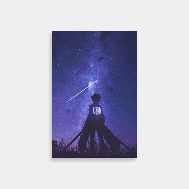 Eren Yeager Attack on Titan Poster - Night Sky Art