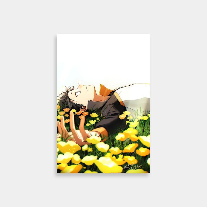 Subaru Natsuki Re:Zero Art Print - Lying in Field of Yellow Flowers