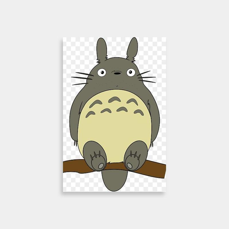 Totoro Sitting on Tree Branch Poster - My Neighbor Totoro Wall Art