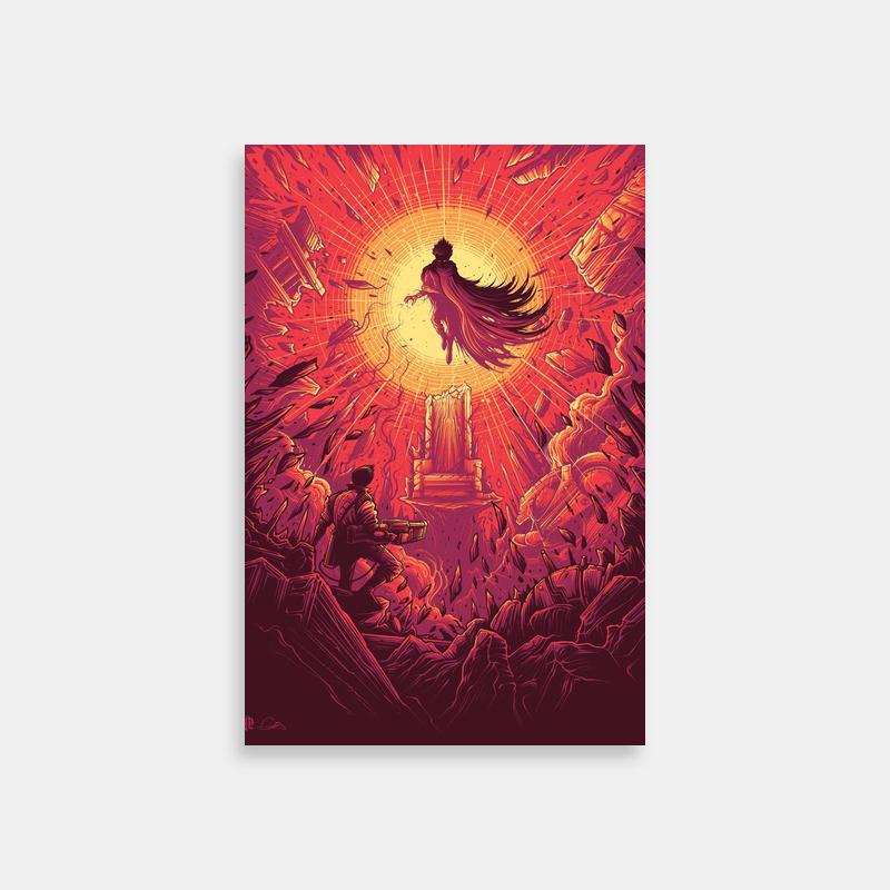 Tetsuo Akira Sunset Art - Woman on Tower Illustration