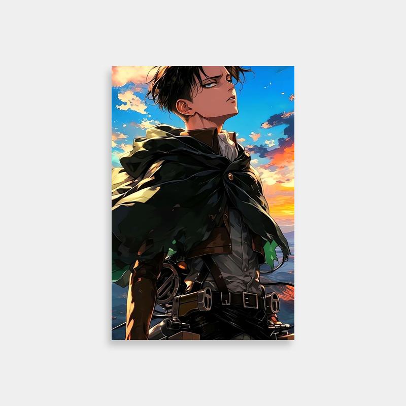 Levi Ackerman Sunset Cape Attack on Titan Wall Decor