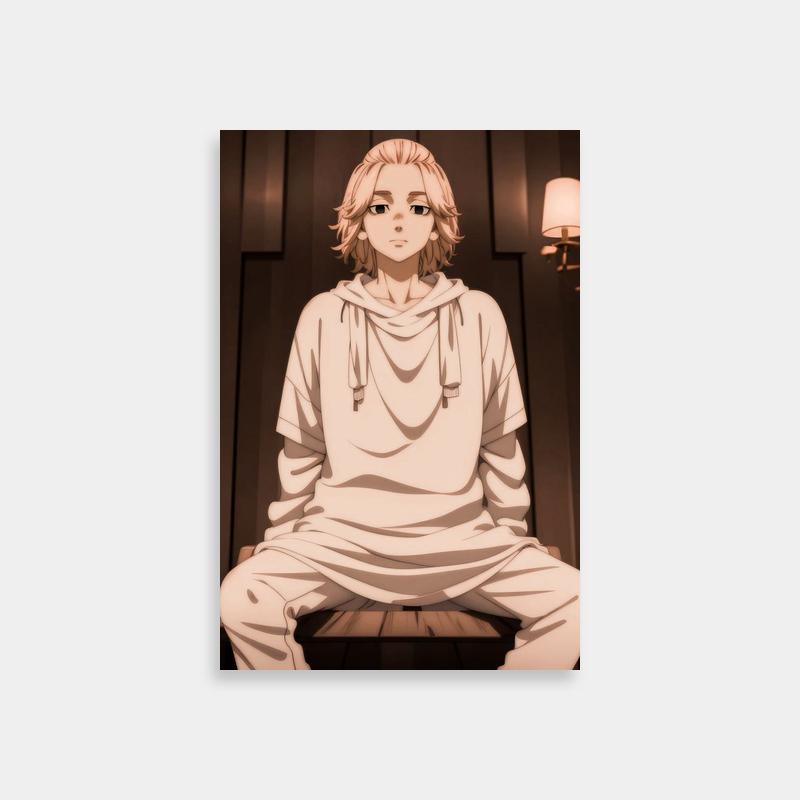Tokyo Revengers Mikey Poster - Anime Character Sitting on Bench
