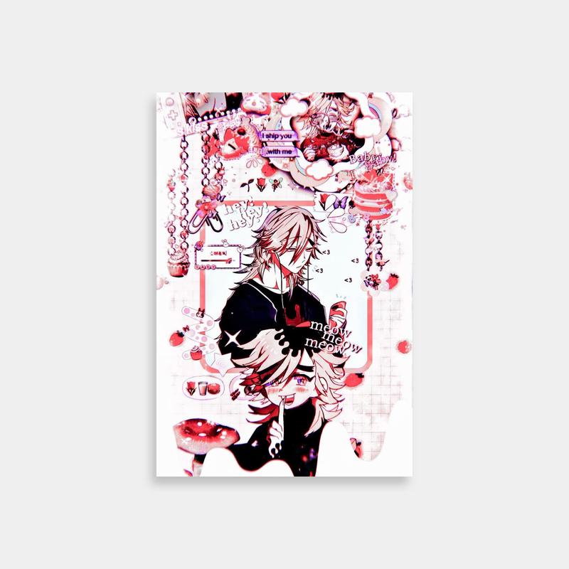 Exclusive Doma Demon Slayer Poster - Red Hair & Black Clothes Anime Art