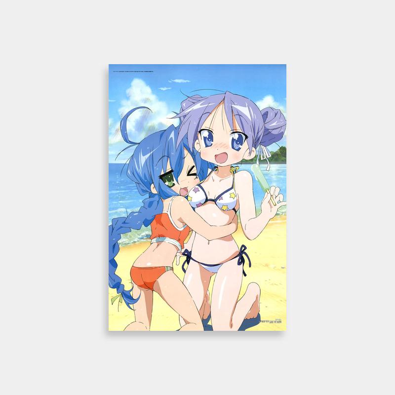 Kagami & Konata Lucky Star Poster - Anime Friendship Art