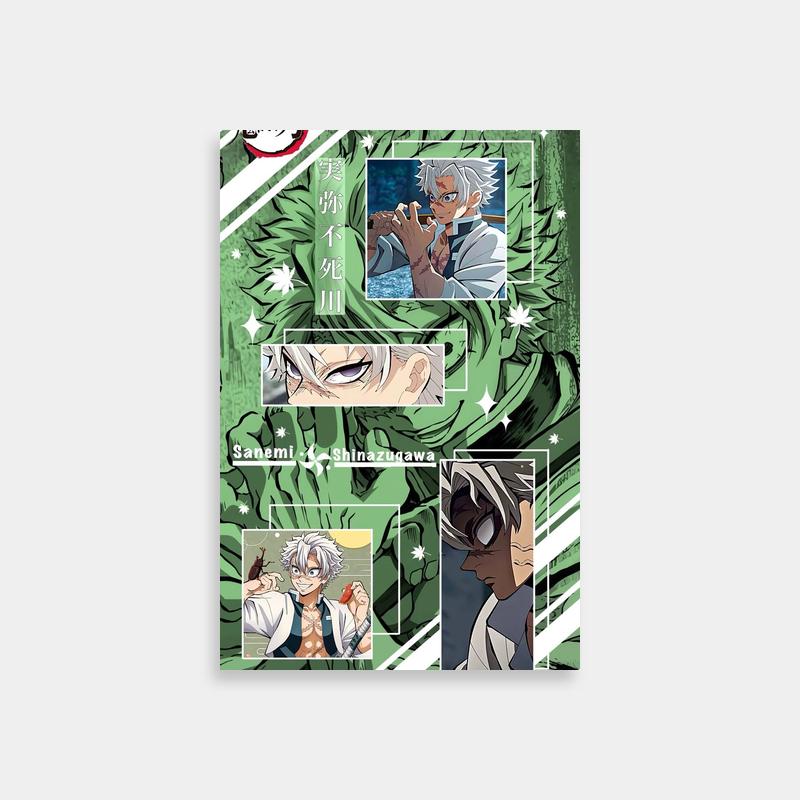 Sanemi Shinazugawa Group Anime Poster - White-Haired Character with Glasses
