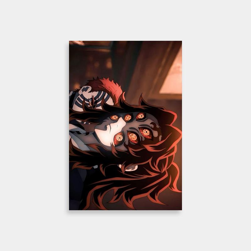 Kokushibo Anime Poster - Long Hair & Red Eyes Demon Slayer Art
