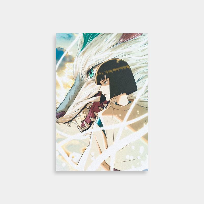 Haku Anime Character Poster - Spirited Away Wolf Spirit Art