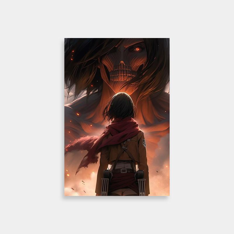 Mikasa Ackerman vs Demonic Demon Attack on Titan Poster