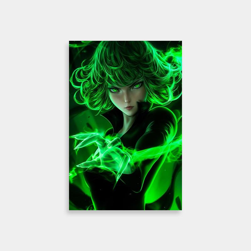 Tatsumaki One Punch Man Poster - Green Hair Anime Character Art