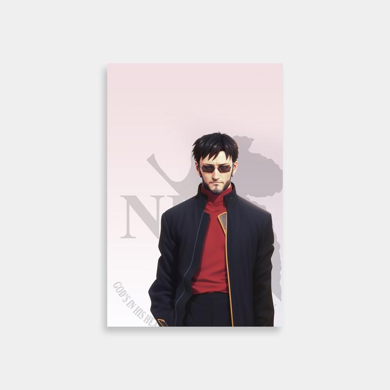 3D Gendo Ikari NERV Logo Poster - Neon Genesis Evangelion Art