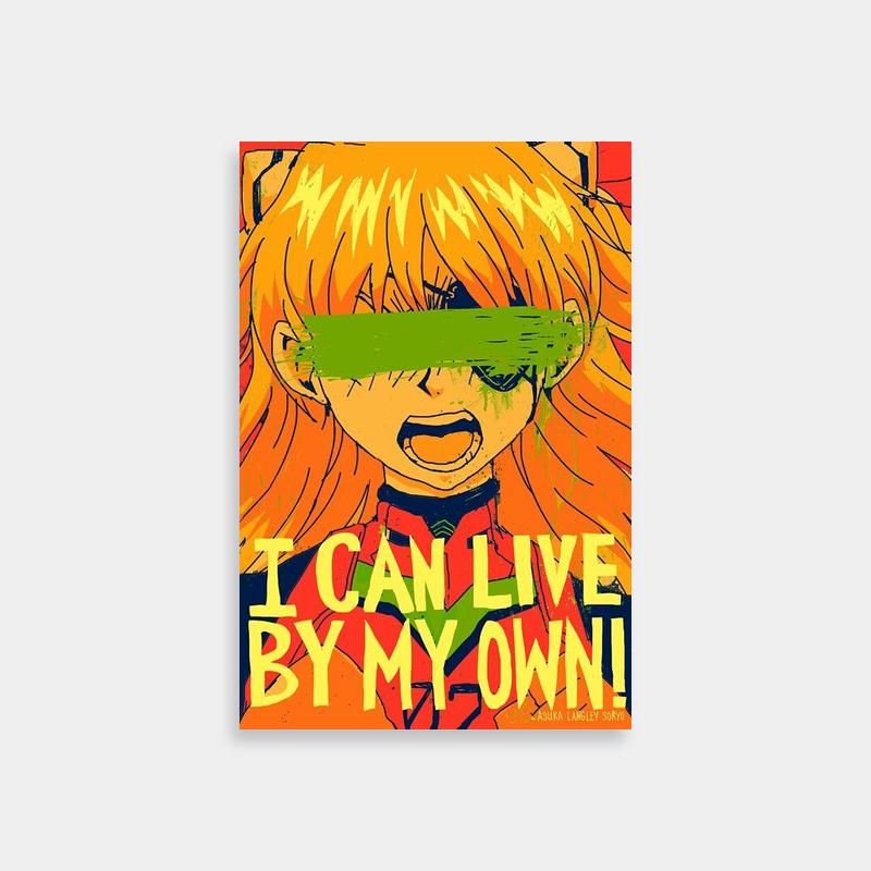 Asuka Langley Soryu Neon Genesis Evangelion Expressive Portrait Poster