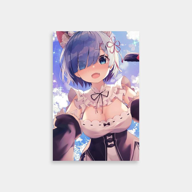 Rem Re:Zero Wall Art - Blue Haired Character with Cat Ears