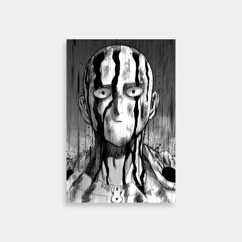 Saitama in Rain Art Print - One Punch Man Manga Poster