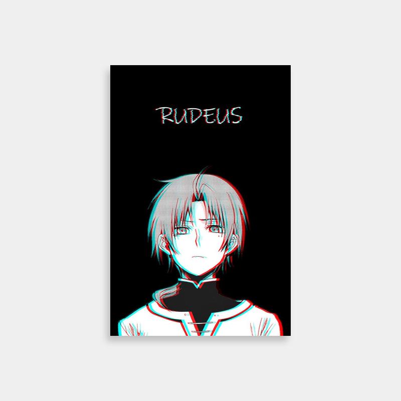 Rudeus Greyrat Dark Background Anime Poster - Mushoku Tensei Art