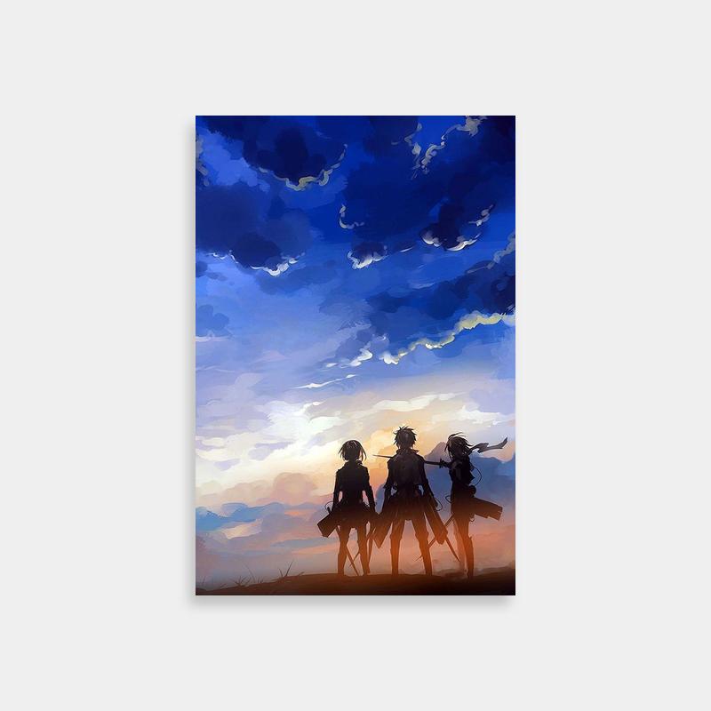 Armin Arlert Attack on Titan Poster - Trio Under Cloudy Sky