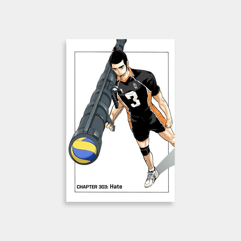 Asahi Azumane Haikyuu Wall Art - Holding Volleyball Anime Poster