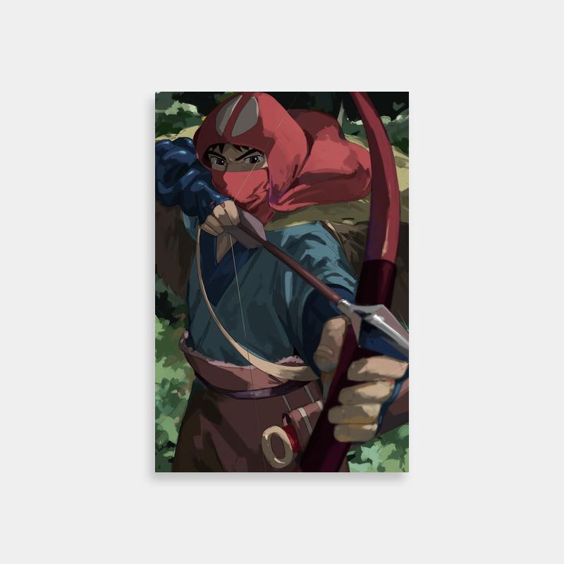 Princess Mononoke Ashitaka Bow & Arrow Poster - Action Art