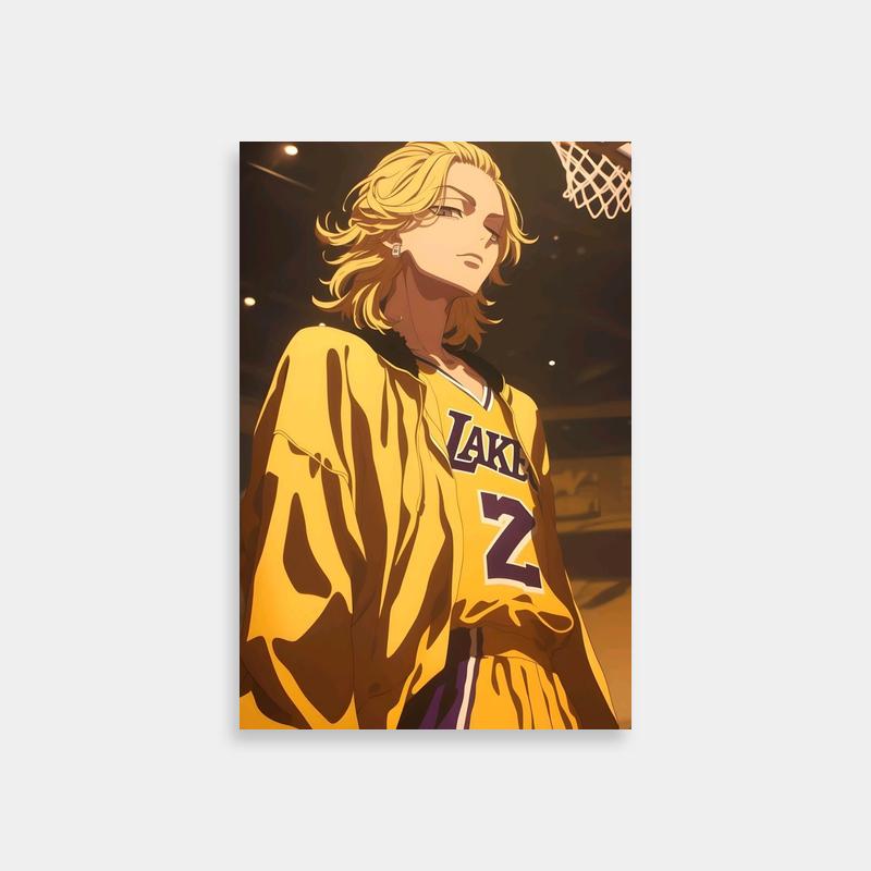 Tokyo Revengers Mikey Lakers Jersey Basketball Poster