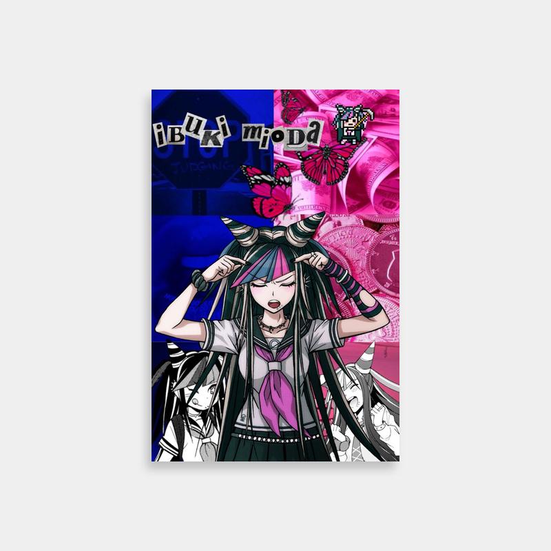 Fuko Ibuki Clannad Anime Poster - Long Black Hair & Pink Flowers