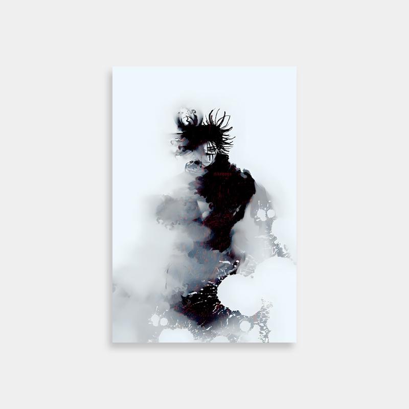 Choso Jujutsu Kaisen Black & White Wind-Blown Art Poster