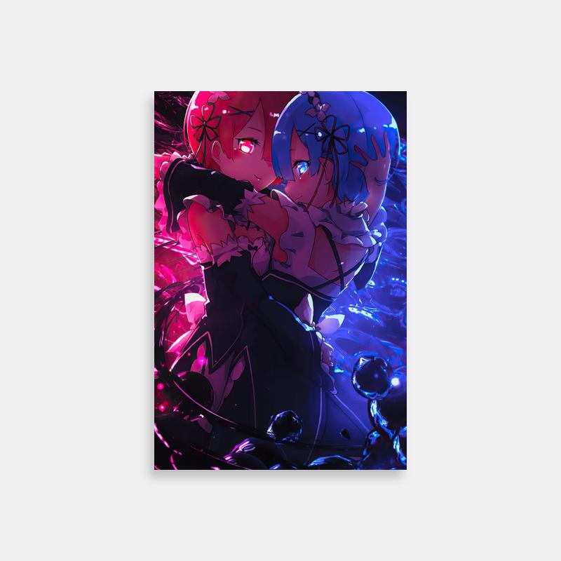 Ram Poster - Re:Zero Anime Characters Hugging