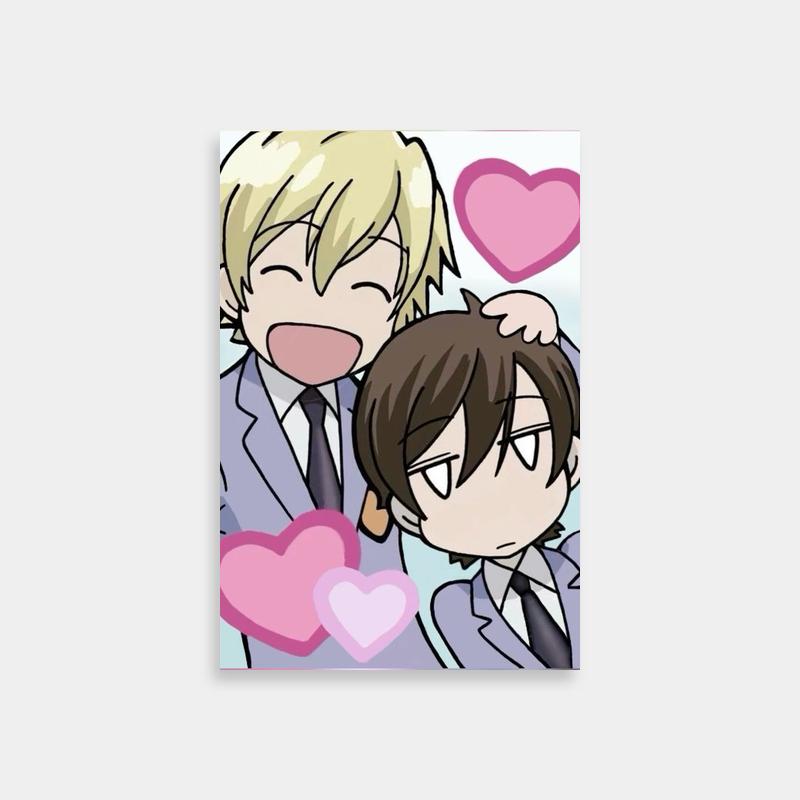 Tamaki Suoh Ouran Host Club Anime Poster - Hearts Background