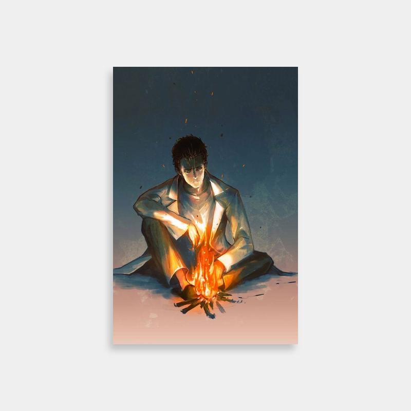 Steins;Gate Okabe Rintarou Poster - Firelit Anime Scene