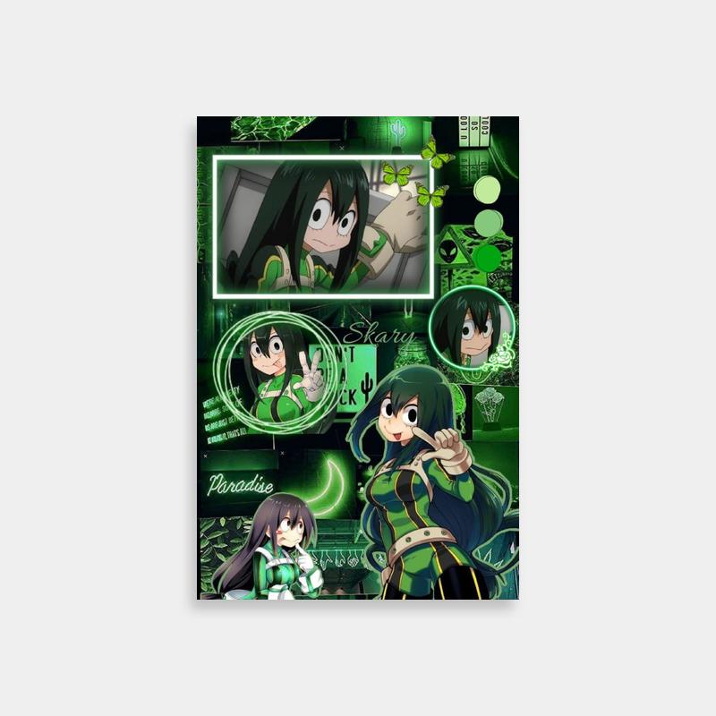 Tsuyu Asui My Hero Academia Wall Art - Long Black Hair & Green Eyes