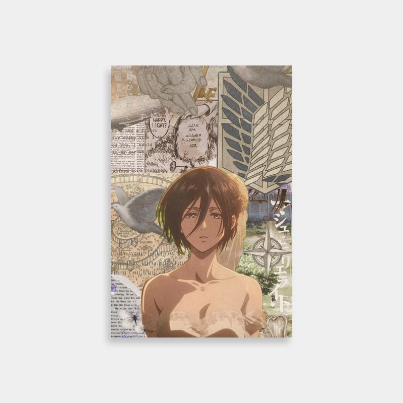 Mikasa Ackerman Floral Background Poster