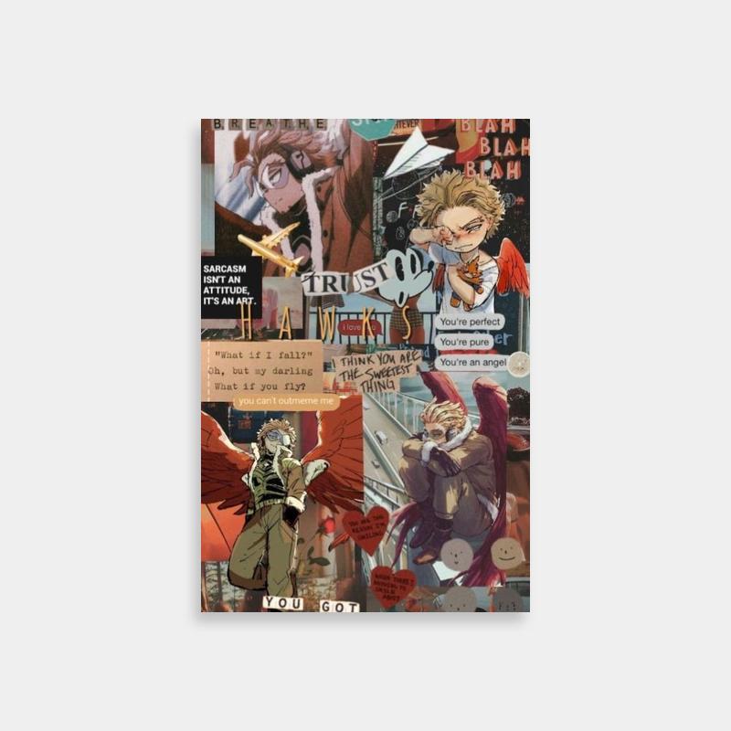 Hawks My Hero Academia Collage Poster - Anime Character Art