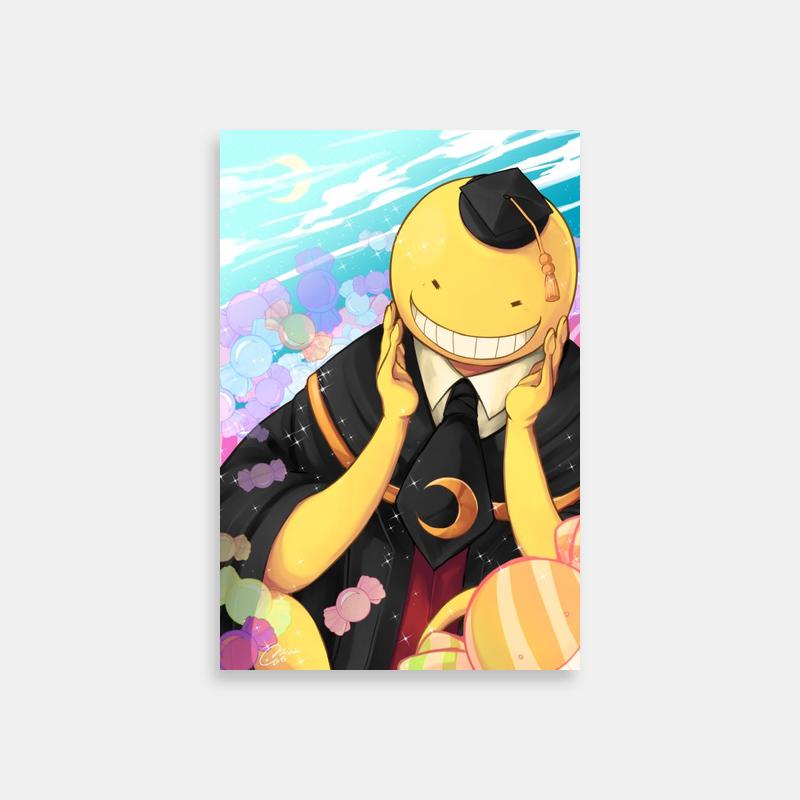 Koro-Sensei Celebration Anime Poster - Balloons & Confetti Art
