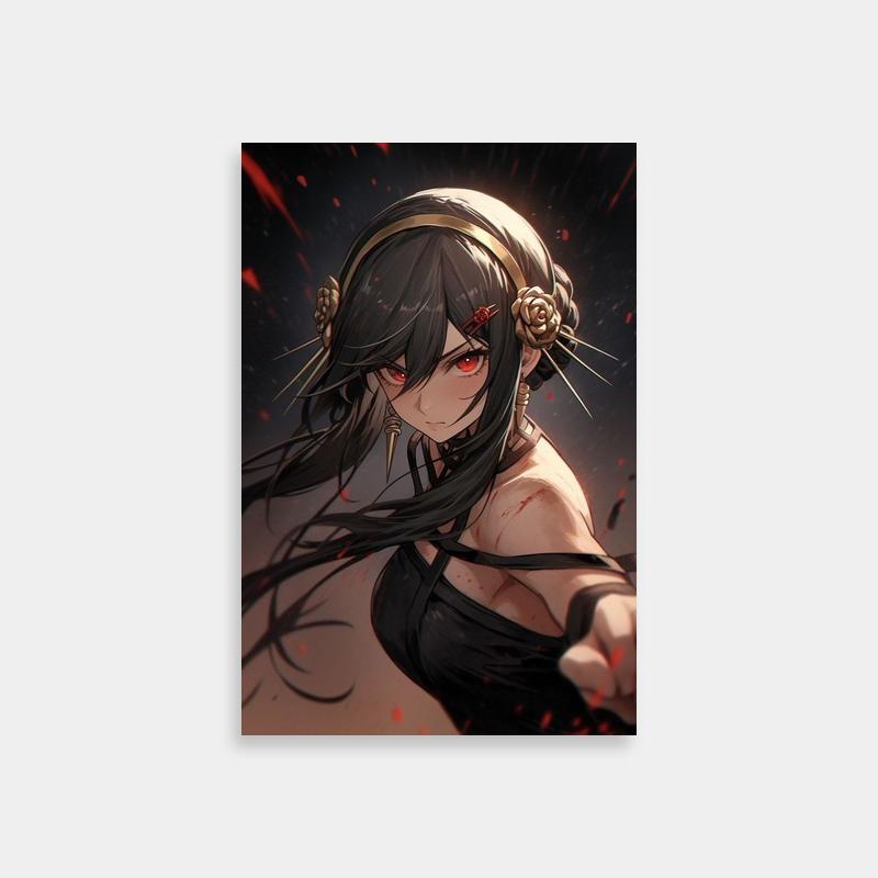 Yor Forger Spy x Family Anime Poster - Intense Knife-Wielding Art